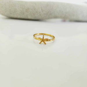 READY TO SHIP Mini Starfish Ring - 18k Gold Vermeil FJD$