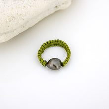 Load image into Gallery viewer, READY TO SHIP Fiji Saltwater Keshi Pearl Ring - Nylon FJD$
