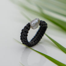 Load image into Gallery viewer, READY TO SHIP Fiji Keshi Pearl Ring - Nylon FJD$
