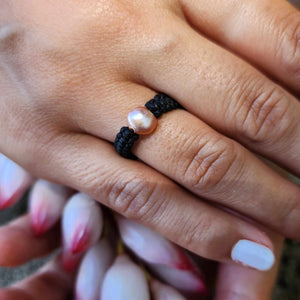 READY TO SHIP Freshwater Pearl Ring - Nylon FJD$