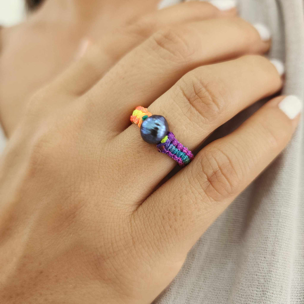 READY TO SHIP Freshwater Pearl Ring - Nylon FJD$