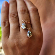READY TO SHIP - Fiji Keshi Pearl Twist Layer Ring - 14k Rose Gold Fill FJD$
