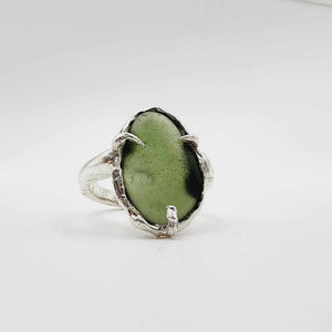 READY TO SHIP Free Flow Seaglass Ring - 925 Sterling Silver FJD$