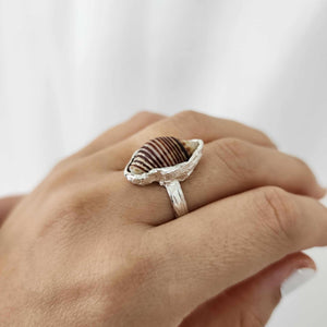 READY TO SHIP Free Flow Shell Ring - 925 Sterling Silver FJD$
