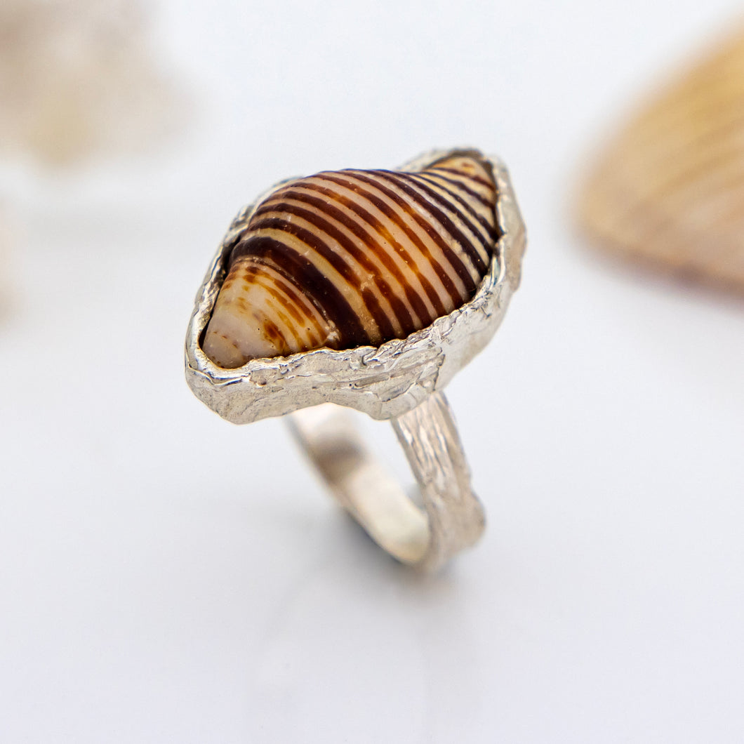 READY TO SHIP Free Flow Shell Ring - 925 Sterling Silver FJD$