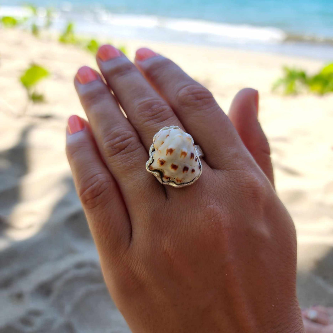 READY TO SHIP Free Flow Shell Ring - 925 Sterling Silver FJD$
