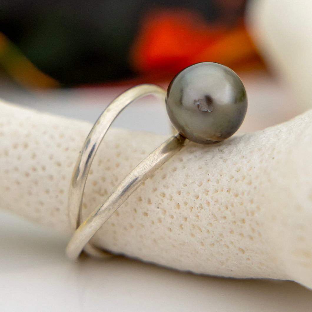 READY TO SHIP - Civa Fiji Saltwater Pearl Ring with Grade Certificate #2165 - 925 Sterling Silver FJD$