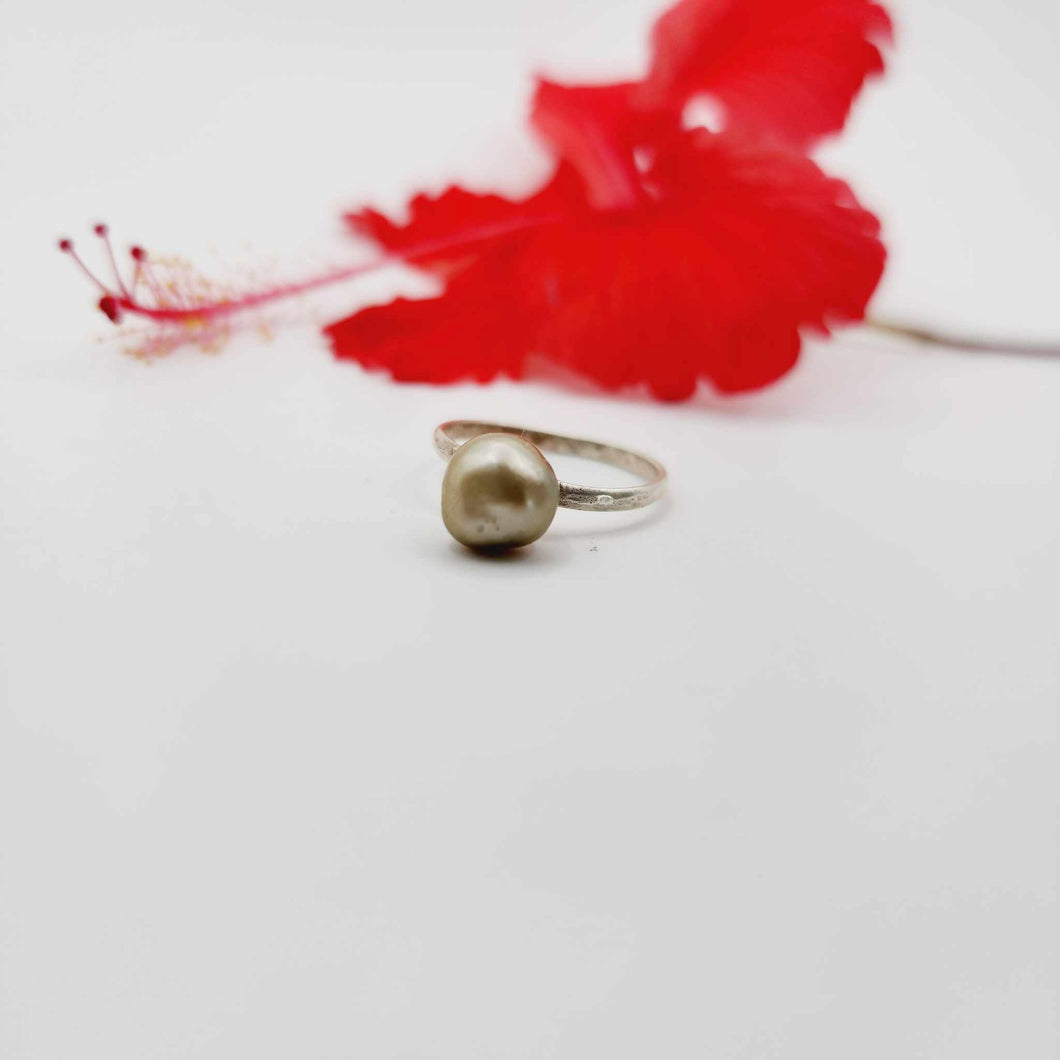 READY TO SHIP Fiji Keshi Pearl Ring - 925 Sterling Silver FJD$