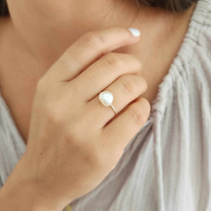 READY TO SHIP Fiji Keshi Pearl Ring - 925 Sterling Silver FJD$