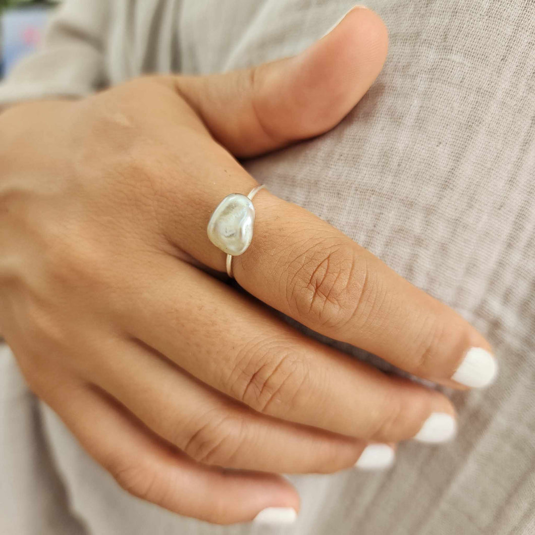 READY TO SHIP Fiji Keshi Pearl Ring - 925 Sterling Silver FJD$