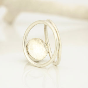 READY TO SHIP Fiji Saltwater Pearl Double Band Ring - 925 Sterling Silver FJD$