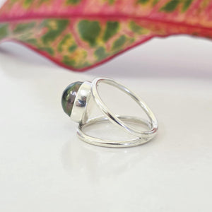 READY TO SHIP Fiji Saltwater Pearl Double Band Ring - 925 Sterling Silver FJD$