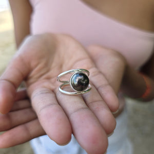 READY TO SHIP Fiji Saltwater Pearl Double Band Ring - 925 Sterling Silver FJD$
