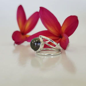 READY TO SHIP Fiji Saltwater Pearl Double Band Ring - 925 Sterling Silver FJD$