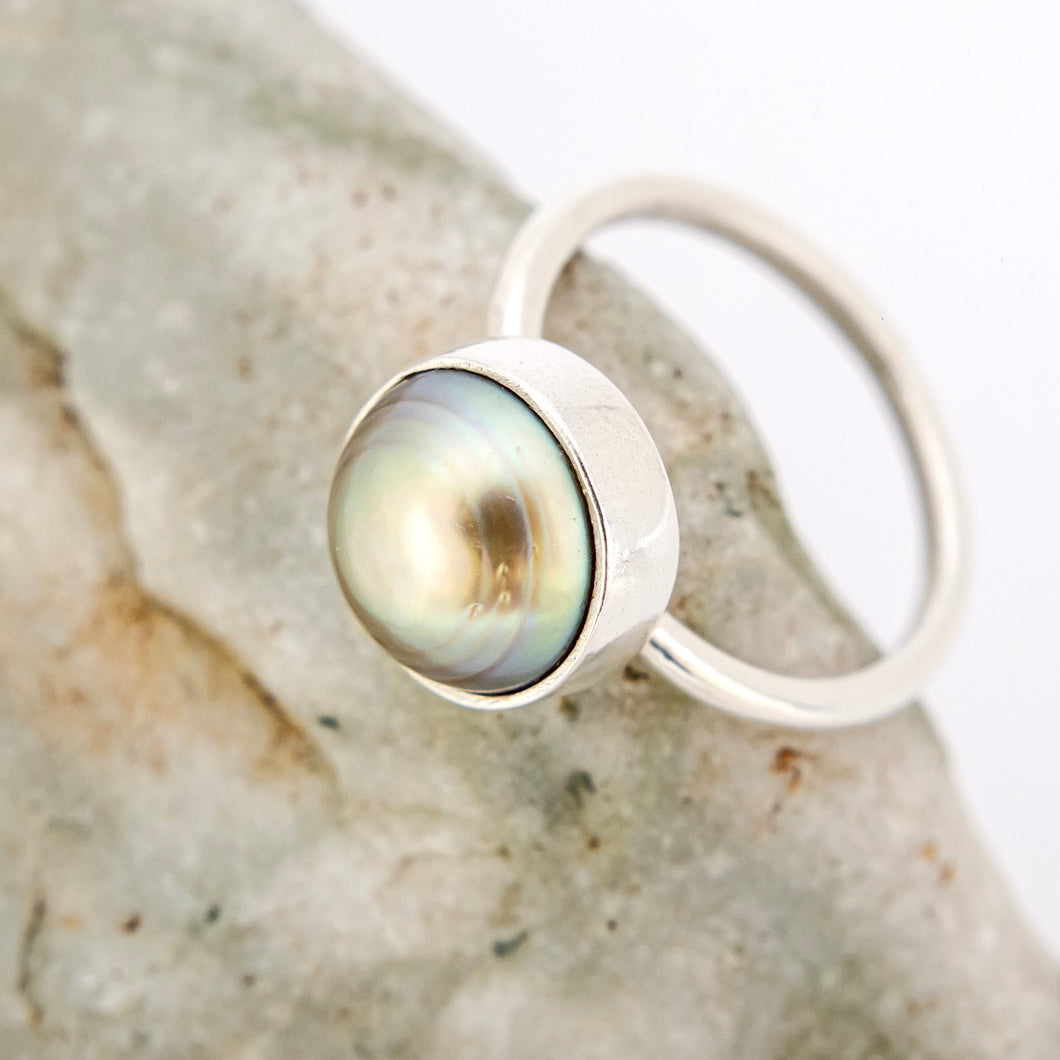 READY TO SHIP Civa Fiji Bezel Set Pearl Ring - 925 Sterling Silver FJD$