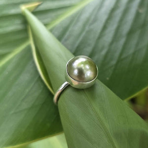 READY TO SHIP Civa Fiji Bezel Set Pearl Ring - 925 Sterling Silver FJD$
