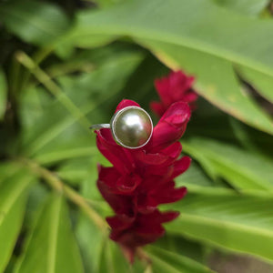READY TO SHIP Civa Fiji Bezel Set Pearl Ring - 925 Sterling Silver FJD$