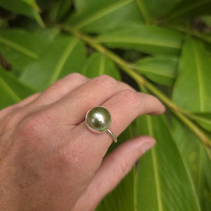 READY TO SHIP Civa Fiji Bezel Set Pearl Ring - 925 Sterling Silver FJD$