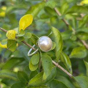 READY TO SHIP Civa Fiji Bezel Set Pearl Ring - 925 Sterling Silver FJD$