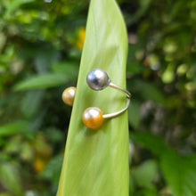 Load image into Gallery viewer, READY TO SHIP Civa Fiji Saltwater Pearl Trio Ring - 925 Sterling Silver FJD$
