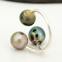 Load image into Gallery viewer, READY TO SHIP Civa Fiji Saltwater Pearl Trio Ring - 925 Sterling Silver FJD$
