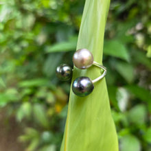 Load image into Gallery viewer, READY TO SHIP Civa Fiji Saltwater Pearl Trio Ring - 925 Sterling Silver FJD$

