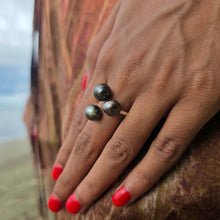 Load image into Gallery viewer, READY TO SHIP Civa Fiji Saltwater Pearl Trio Ring - 925 Sterling Silver FJD$
