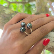 Load image into Gallery viewer, READY TO SHIP Civa Fiji Saltwater Pearl Trio Ring - 925 Sterling Silver FJD$
