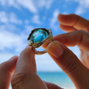CONTACT US TO RECREATE THIS SOLD OUT STYLE Adorn Pacific x Hot Glass Free Flow Ring - 925 Sterling Silver l FJD$