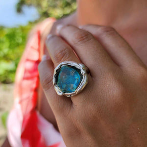 CONTACT US TO RECREATE THIS SOLD OUT STYLE Adorn Pacific x Hot Glass Free Flow Ring - 925 Sterling Silver l FJD$
