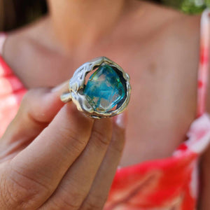 CONTACT US TO RECREATE THIS SOLD OUT STYLE Adorn Pacific x Hot Glass Free Flow Ring - 925 Sterling Silver l FJD$