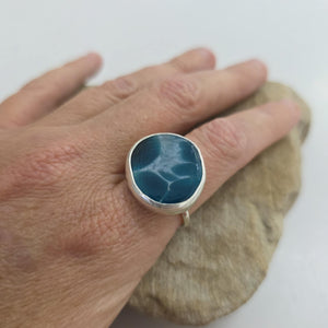 READY TO SHIP Adorn Pacific x Hot Glass Bezel Set Ring - 925 Sterling Silver FJD$