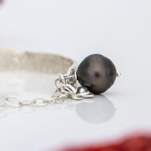 Load image into Gallery viewer, READY TO SHIP Civa Fiji Pearl Organic Cast Bracelet with Frangipani charm - 925 Sterling Silver FJD$
