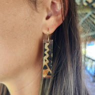 Pasifika Tapa Resin Earrings - Stainless Steel FJD$