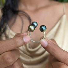 Load image into Gallery viewer, READY TO SHIP Civa Fiji Saltwater Pearl Trio Ring - 925 Sterling Silver FJD$
