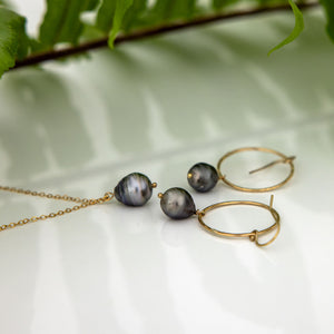 CONTACT US TO RECREATE THIS SOLD OUT STYLE Civa Fiji Saltwater Pearl Necklace and Earring Set - 14k Gold Fill FJD$