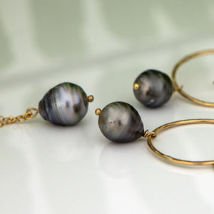 CONTACT US TO RECREATE THIS SOLD OUT STYLE Civa Fiji Saltwater Pearl Necklace and Earring Set - 14k Gold Fill FJD$