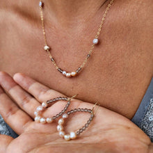 Load image into Gallery viewer, READY TO SHIP Freshwater Pearl &amp; Labradorite Faceted Beads Earrings in 14k Gold Fill - FJD$

