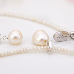 READY TO SHIP Freshwater Pearl Necklace & Earring Set - 925 Sterling Silver FJD$
