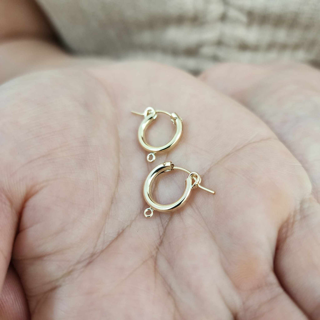 CUSTOM Huggie Earring Setting - 14k Gold Fill