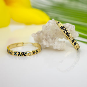 READY TO SHIP Tapa Hoop Earrings in 18k Gold Vermeil - FJD$