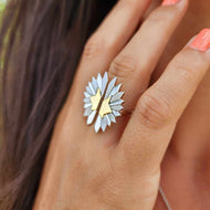 READY TO SHIP Tefui Ring - 925 Sterling Silver & 18 Gold Vermeil Detail FJD$