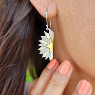 READY TO SHIP Tefui Earrings - 925 Sterling Silver & 18 Gold Vermeil Detail FJD$