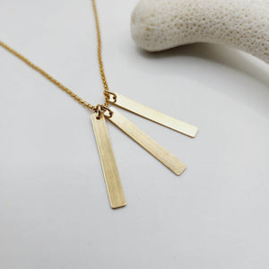 CUSTOM ENGRAVABLE Triple Bar Necklace  - 14k Gold Fill FJD$