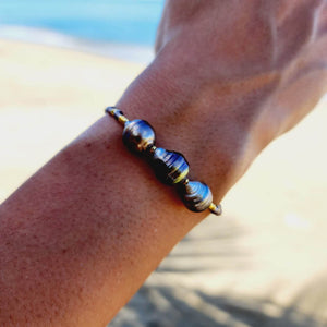 CONTACT US TO RECREATE THIS SOLD OUT STYLE Civa Fiji Saltwater Pearl Trio & Glass Bead Bracelet - 14k Gold Fill FJD$