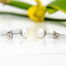 Load image into Gallery viewer, READY TO SHIP Freshwater Pearl Stud Earrings - Stainless Steel FJD$
