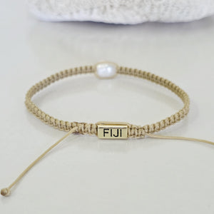 READY TO SHIP Unisex Woven Freshwater Pearl Bracelet - FJD$