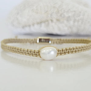 READY TO SHIP Unisex Woven Freshwater Pearl Bracelet - FJD$