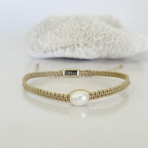 READY TO SHIP Unisex Woven Freshwater Pearl Bracelet - FJD$