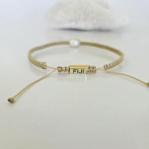 READY TO SHIP Unisex Woven Freshwater Pearl Bracelet - FJD$